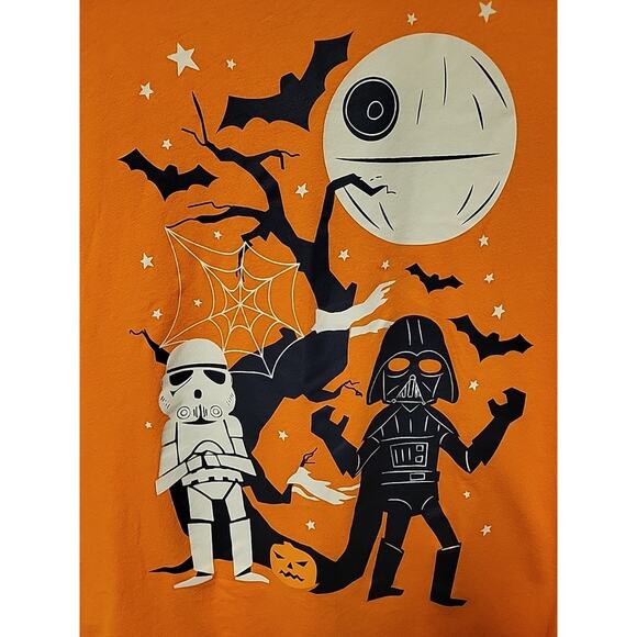 Star Wars Halloween T-Shirt Darth Vader Storm Trooper Bats Spooky Kids Size XXL - Picture 2 of 6